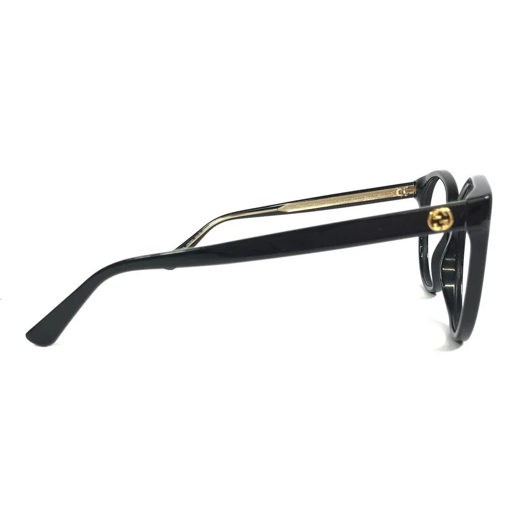 Gucci Eyeglasses Frames GG3820/S Y6C9O Black Gold Round Full Rim 54-19-140